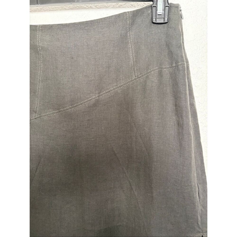 Massimo Dutti Linen Midi Skirt Washed Black Side Slit Size M NWT - Picture 5 of 12